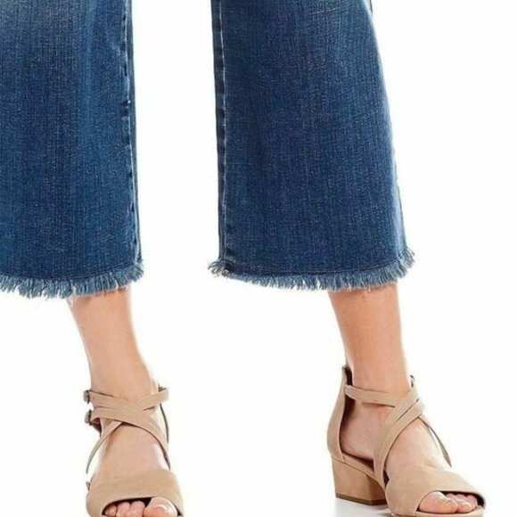 NEW Eileen Fisher women Sandals Kyra tan Nubuck Leather Open Peep Toe Size 7.5 - Picture 2 of 13